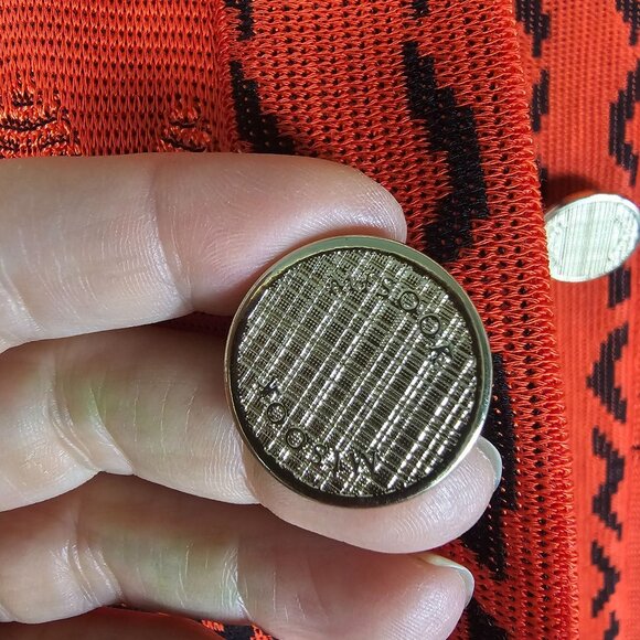 Misook Red & Black Patterned Jacket L Gold Decorative Buttons Formal Office NWT - Picture 3 of 12